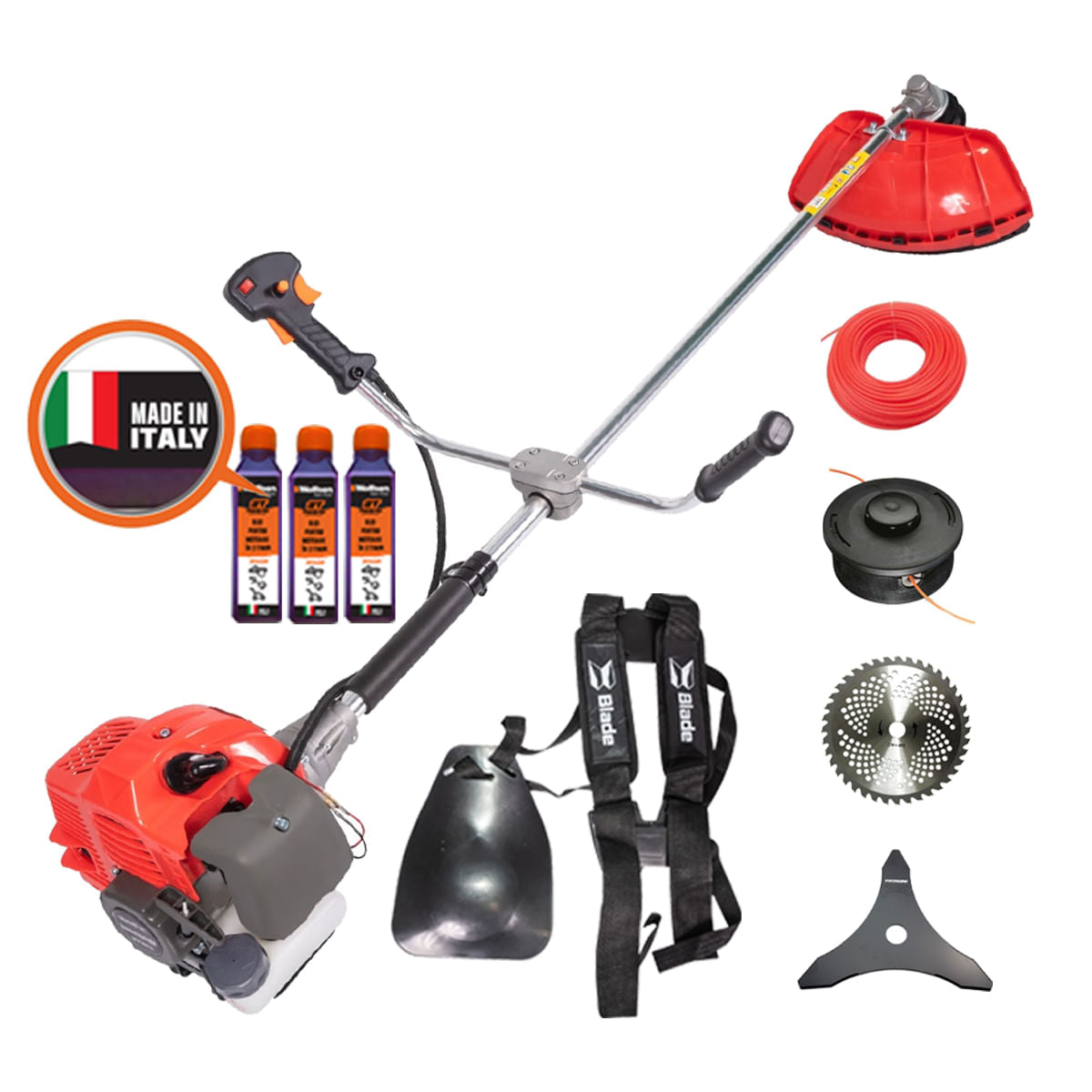 Motocoasa Blade Alpin 520, 3CP, 7 accesorii, ham profesional, 3 sticle ulei incluse, 1, atomico.ro