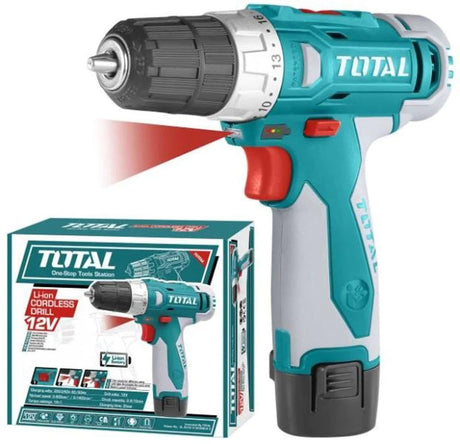 Total, Masina de gaurit TOTAL cu acumulator + led - 12V, 1250 rpm - RESIGILAT, atomico.ro