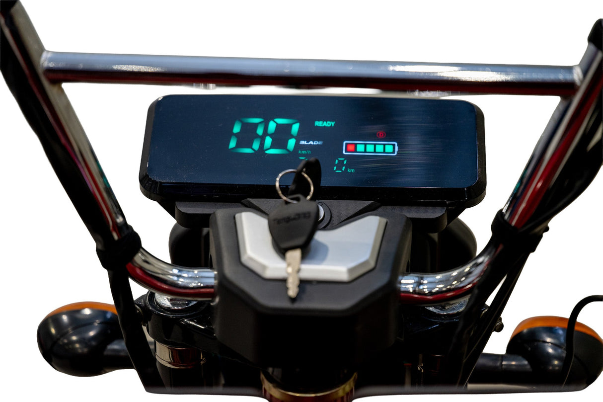 Triciclu Cargo electric BLADE Sprint 3.0 - 2000W, 25 km/h, autonomie pana la 70 km, baterie plumb-acid 72V  45Ah, capacitate maxima 600 kg, fara permis, culoare rosu, 8, atomico.ro