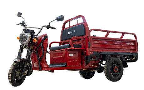Tricicluri electrice, Triciclu Cargo electric BLADE Sprint 3.0 - 2000W, 25 km/h, autonomie pana la 70 km, baterie plumb-acid 72V  45Ah, capacitate maxima 600 kg, fara permis, culoare rosu, 1, atomico.ro
