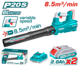 Suflanta cu acumulator TOTAL 20V – 8.5m³/min, include 2 acumulatori si incarcator