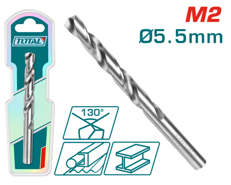 Total, Burghiu pentru metal TOTAL M2 HSS – 5.5 mm (Industrial), 2, atomico.ro