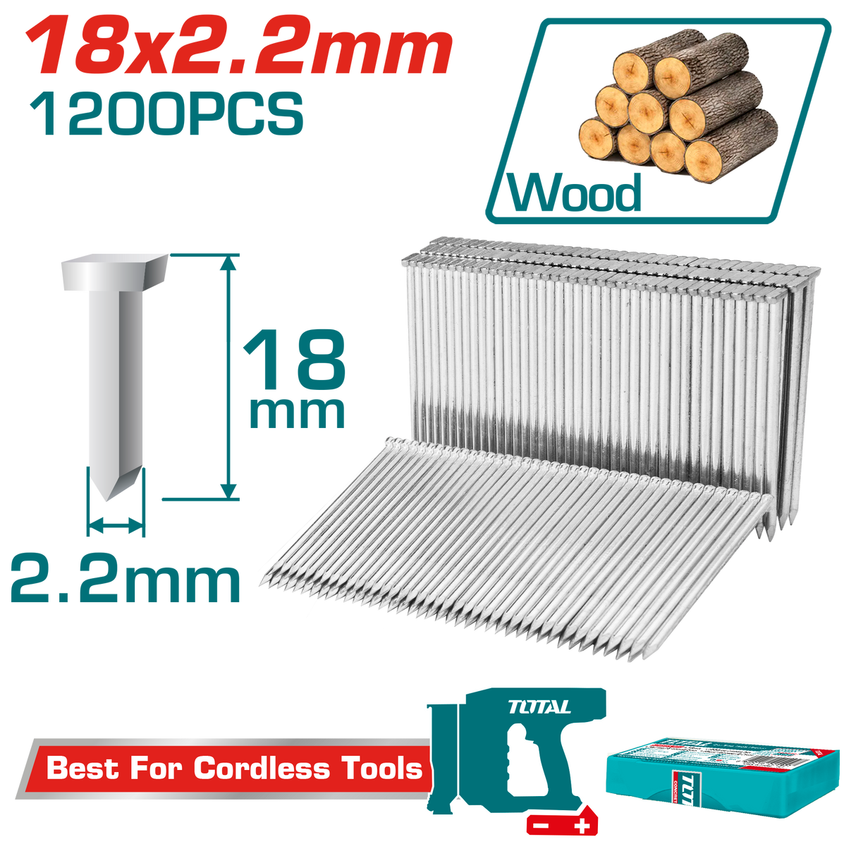 Cuie TOTAL 18 mm pentru pistol pneumatic – 1200 bucati, 1, atomico.ro