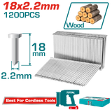 Cuie TOTAL 18 mm pentru pistol pneumatic – 1200 bucati