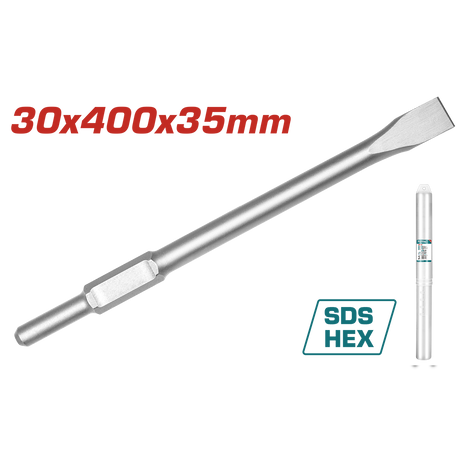 Unelte sezoniere, Dalta TOTAL prindere HEX 30 x 400 x 35 mm – plata, pentru beton si zidarie, atomico.ro