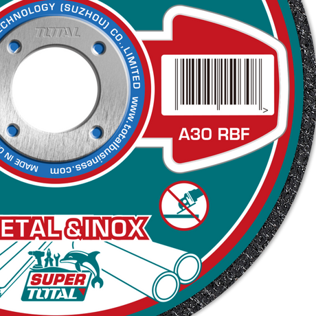Scule TOTAL, Set discuri taiere metal TOTAL 115 mm, 1.0 mm, 22.2 mm, 50 bucati, pentru inox si metal, 2, atomico.ro