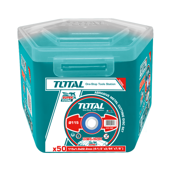 Set discuri taiere metal TOTAL 115 mm, 1.0 mm, 22.2 mm, 50 bucati, pentru inox si metal, 5, atomico.ro