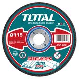 Set discuri taiere metal TOTAL 115 mm, 1.0 mm, 22.2 mm, 50 bucati, pentru inox si metal
