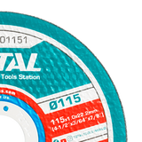 Disc debitare metal TOTAL 115 mm x 1.0 mm x 22.2 mm, pentru inox