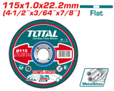 Disc debitare metal TOTAL 115 mm x 1.0 mm x 22.2 mm, pentru inox