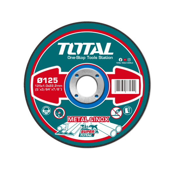 Disc debitare metal TOTAL 125 mm x 1.0 mm x 22.2 mm, pentru inox, 1, atomico.ro
