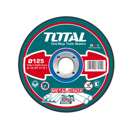Scule TOTAL, Disc debitare metal TOTAL 125 mm x 1.0 mm x 22.2 mm, pentru inox, 1, atomico.ro