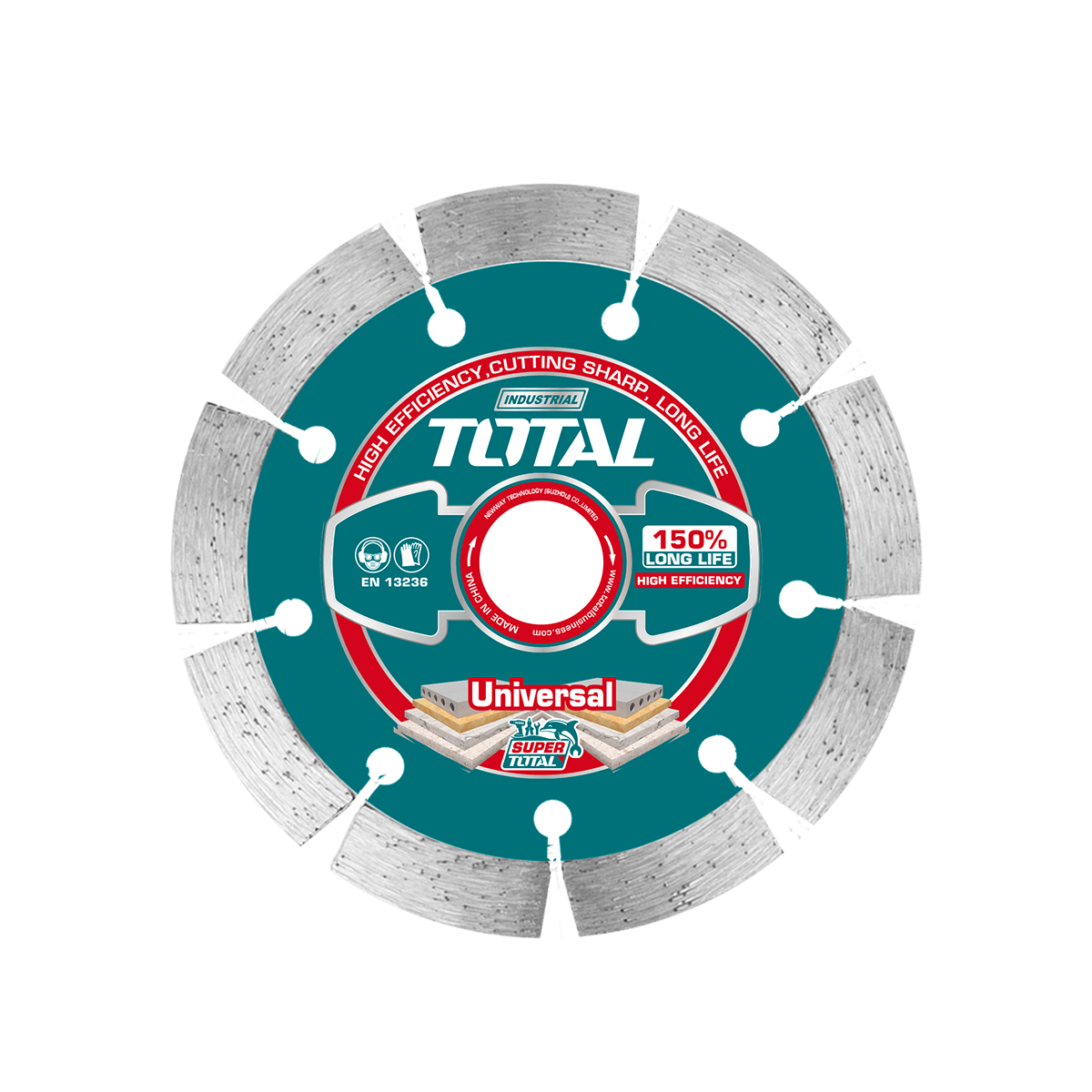 Disc debitare beton TOTAL Industrial 115mm – pentru beton, piatra, caramida, taiere uscata/umeda, 1, atomico.ro