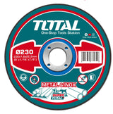 Disc debitare metal TOTAL 230 mm, 1.6 mm, pentru inox, ax 22.2 mm