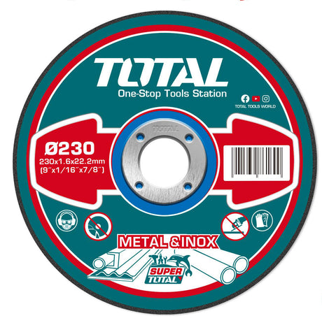 Scule TOTAL, Disc debitare metal TOTAL 230 mm, 1.6 mm, pentru inox, ax 22.2 mm, 1, atomico.ro