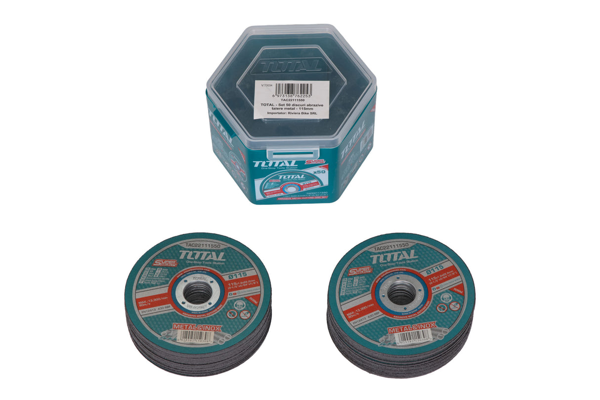 Set 50 discuri abrazive taiere metal TOTAL - 115mm, 1, atomico.ro