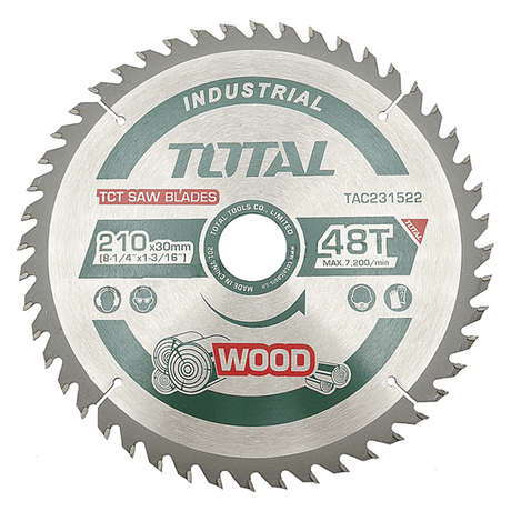 Accesorii scule electrice TOTAL, TOTAL - Panza ferastrau TCT pentru lemn - 210x30mm, atomico.ro
