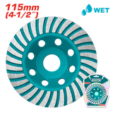 Cupa diamantata TOTAL 115 mm, slefuire beton, ax 22.2 mm, segment 20 mm