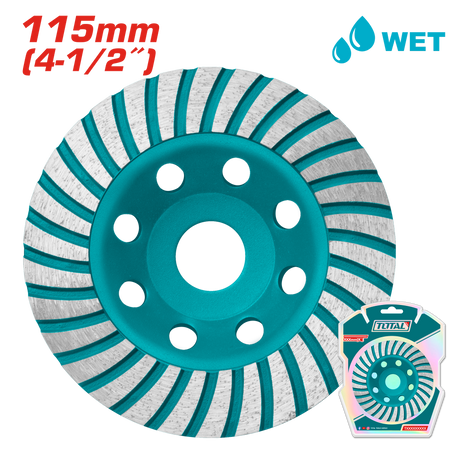 Scule TOTAL, Cupa diamantata TOTAL 115 mm, slefuire beton, ax 22.2 mm, segment 20 mm, 2, atomico.ro