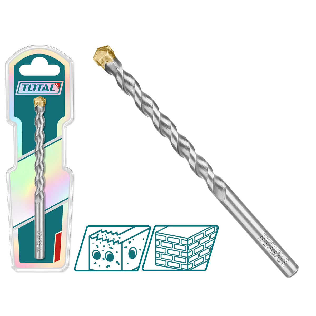 Burghiu TOTAL pentru beton 8 x 120 mm – varf carbura, Industrial, 2, atomico.ro
