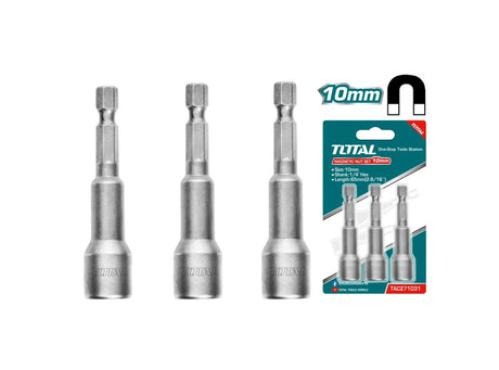 Accesorii scule electrice TOTAL, Set chei 1/4 hex Total, 3 buc, diametru 10mm, lungime 65mm, atomico.ro