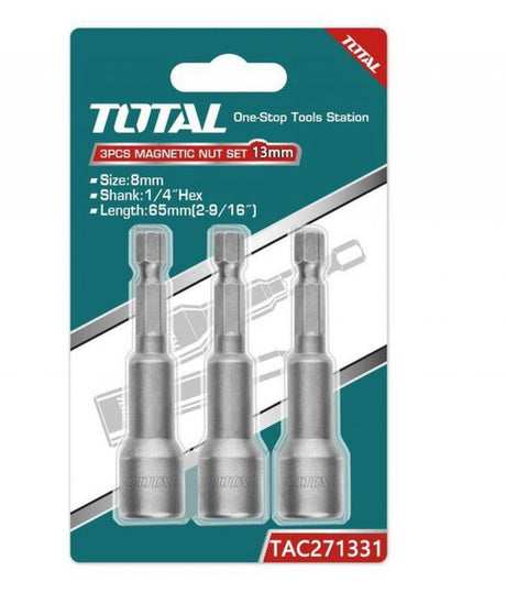 Accesorii scule electrice TOTAL, Set chei1/4 hex Total, 3 buc, lungime 65mm, diametru 13mm, 1, atomico.ro