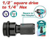 Adaptor impact TOTAL 1/2" la HEX 1/4", 50 mm