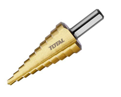 Scule TOTAL, Burghiu in trepte TOTAL 4–22 mm, HSS 4341, finisaj titan, pentru metal, 1, atomico.ro