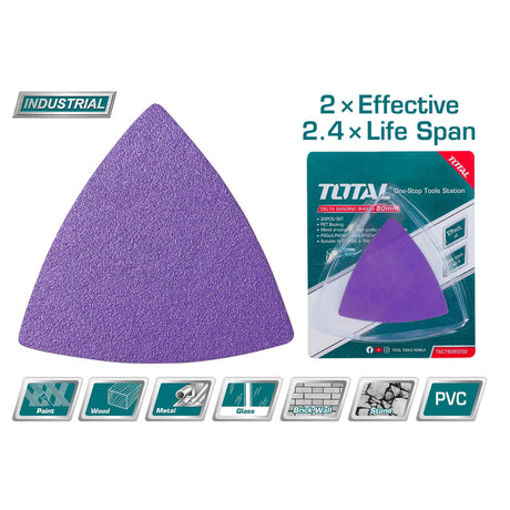 Accesorii scule electrice TOTAL, Hartie abraziva delta TOTAL 80mm P40,P60,P80,P120 Industrial, atomico.ro