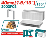 Set capse pentru lemn TOTAL - 3000buc - 40mm x 5.7mm
