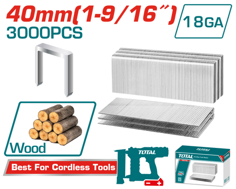 Scule si unelte de mana, Set capse pentru lemn TOTAL - 3000buc - 40mm x 5.7mm, 2, atomico.ro