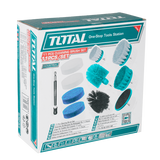 Set perii curatare TOTAL 11 piese, perii moi si medii, discuri, bureti, extensie 152 mm
