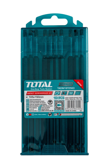 Accesorii scule electrice TOTAL, Set 10 biti de impact Total TORX, T25, 150mm, 3, atomico.ro