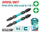 Set biti impact TOTAL PH2 + PH2, 65 mm, S2, 2 buc