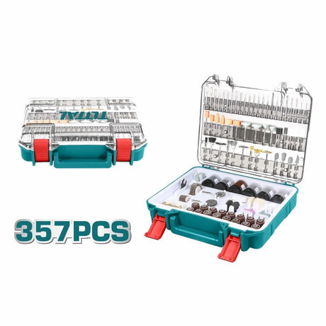 Accesorii scule electrice TOTAL, Set 357 piese pentru mini polizor Total, atomico.ro