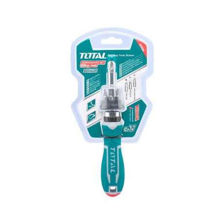 Surubelnite, Set surubelnita cu clichet TOTAL 8 piese, biți PH, SL, Torx, 5, atomico.ro