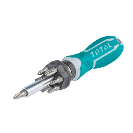 Surubelnite, Set surubelnita cu clichet TOTAL 8 piese, biți PH, SL, Torx, 4, atomico.ro