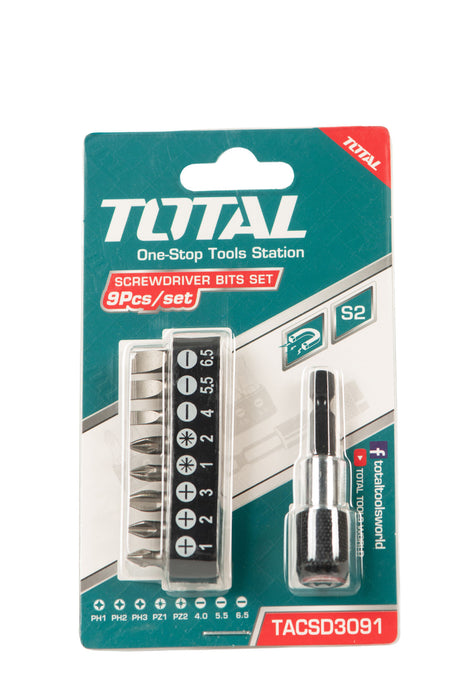Accesorii scule electrice TOTAL, Set 8 biti cu prelungitor Total, 3, atomico.ro