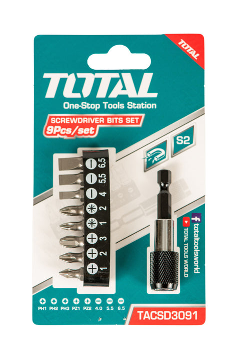 Accesorii scule electrice TOTAL, Set 8 biti cu prelungitor Total, 2, atomico.ro
