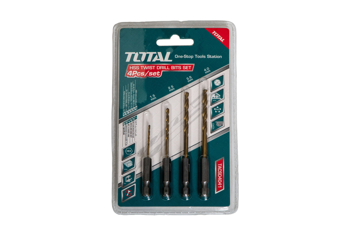 Set 4 burghie TOTAL HSS prindere Hex 1/4, 3, atomico.ro