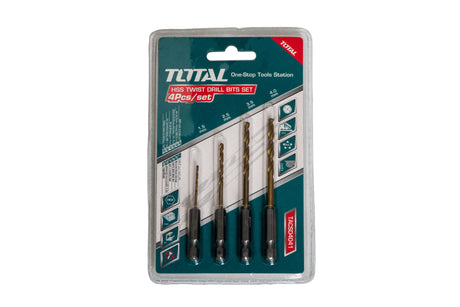 Accesorii scule electrice TOTAL, Set 4 burghie TOTAL HSS prindere Hex 1/4, 3, atomico.ro