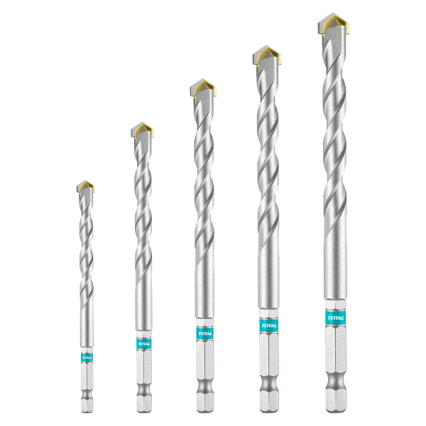 Set 5 burghie zidarie TOTAL HEX, 4–10 mm, pentru beton si caramida, 1, atomico.ro