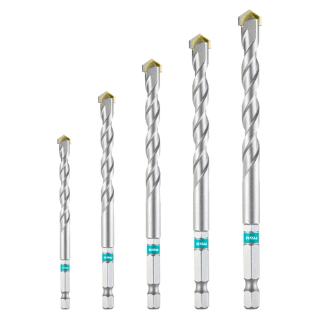 Scule TOTAL, Set 5 burghie zidarie TOTAL HEX, 4–10 mm, pentru beton si caramida, 1, atomico.ro