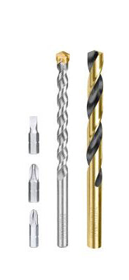 Scule TOTAL, Set burghie si biti TOTAL 19 piese, HSS metal, zidarie, biti 25 mm, 1, atomico.ro