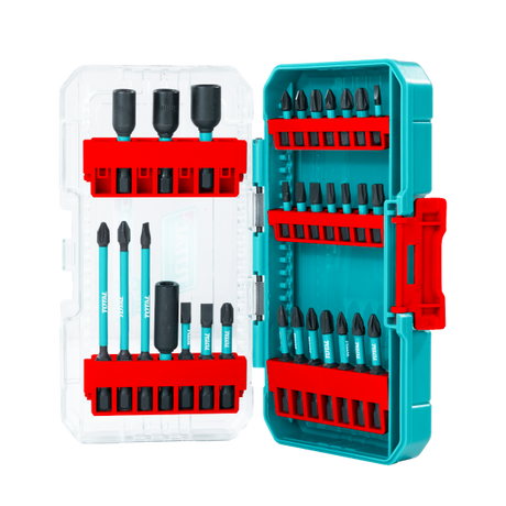 Scule TOTAL, Set biti impact TOTAL 31 piese, 25/50/89 mm, piulite magnetice, suport inclus, 1, atomico.ro