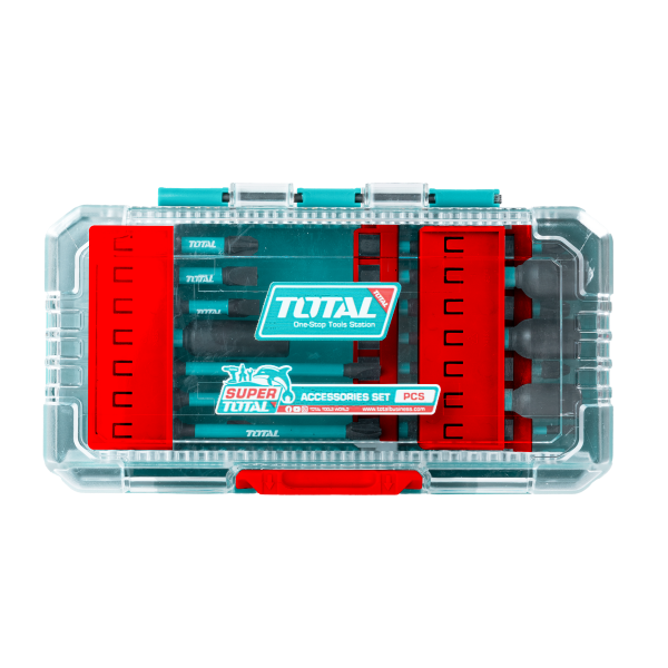 Set biti impact TOTAL 31 piese, 25/50/89 mm, piulite magnetice, suport inclus, 3, atomico.ro