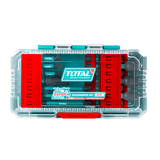 Set biti impact TOTAL 31 piese, 25/50/89 mm, piulite magnetice, suport inclus