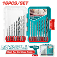 Set burghie TOTAL pentru metal/beton/lemn 16 buc