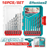 Set 16 buc. burghie metal TOTAL pentru beton si lemn