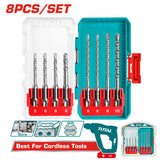 Set burghie SDS Plus TOTAL 8 piese, 5–10 mm, pentru beton si zidarie
